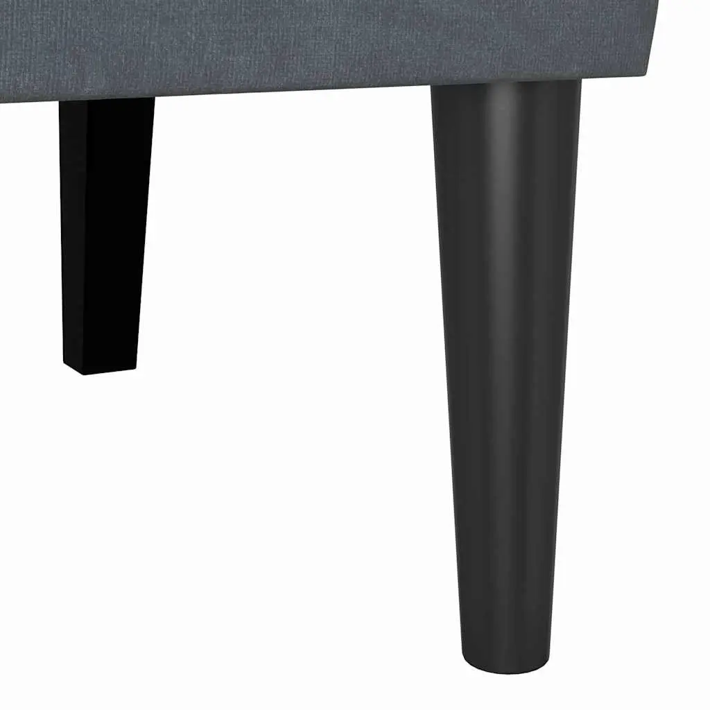 Chesterfield Bench Dark Grey Velvet Upholstered Lounge Seating with Backrest