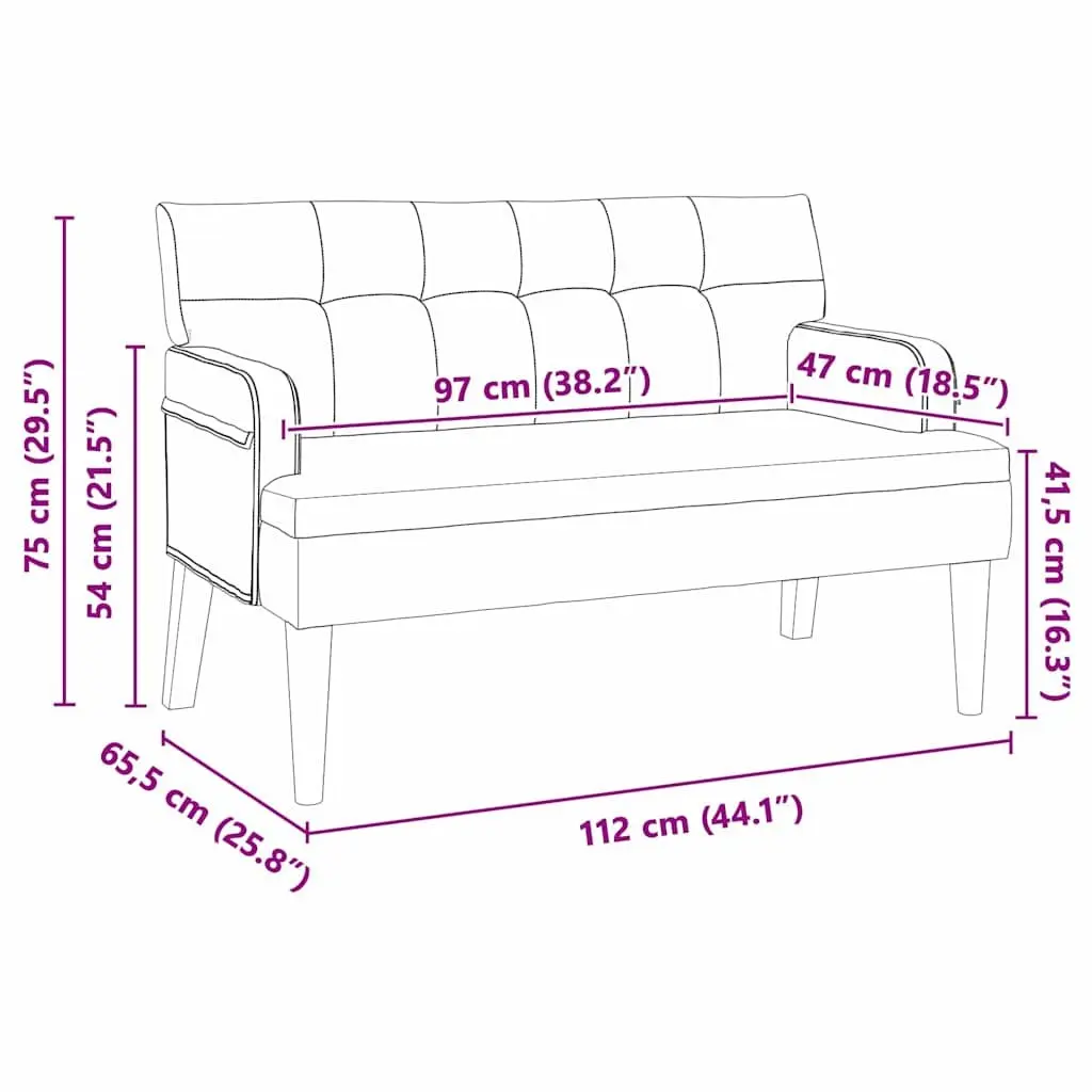 Chesterfield Bench Black Velvet Upholstered Rolled Armrests Modern Lounge