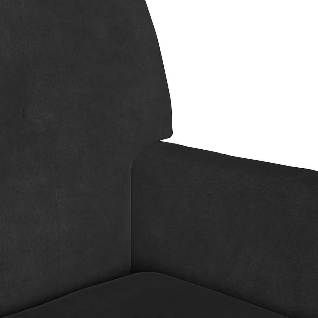 Chesterfield Bench Black Velvet Upholstered Rolled Armrests Modern Lounge