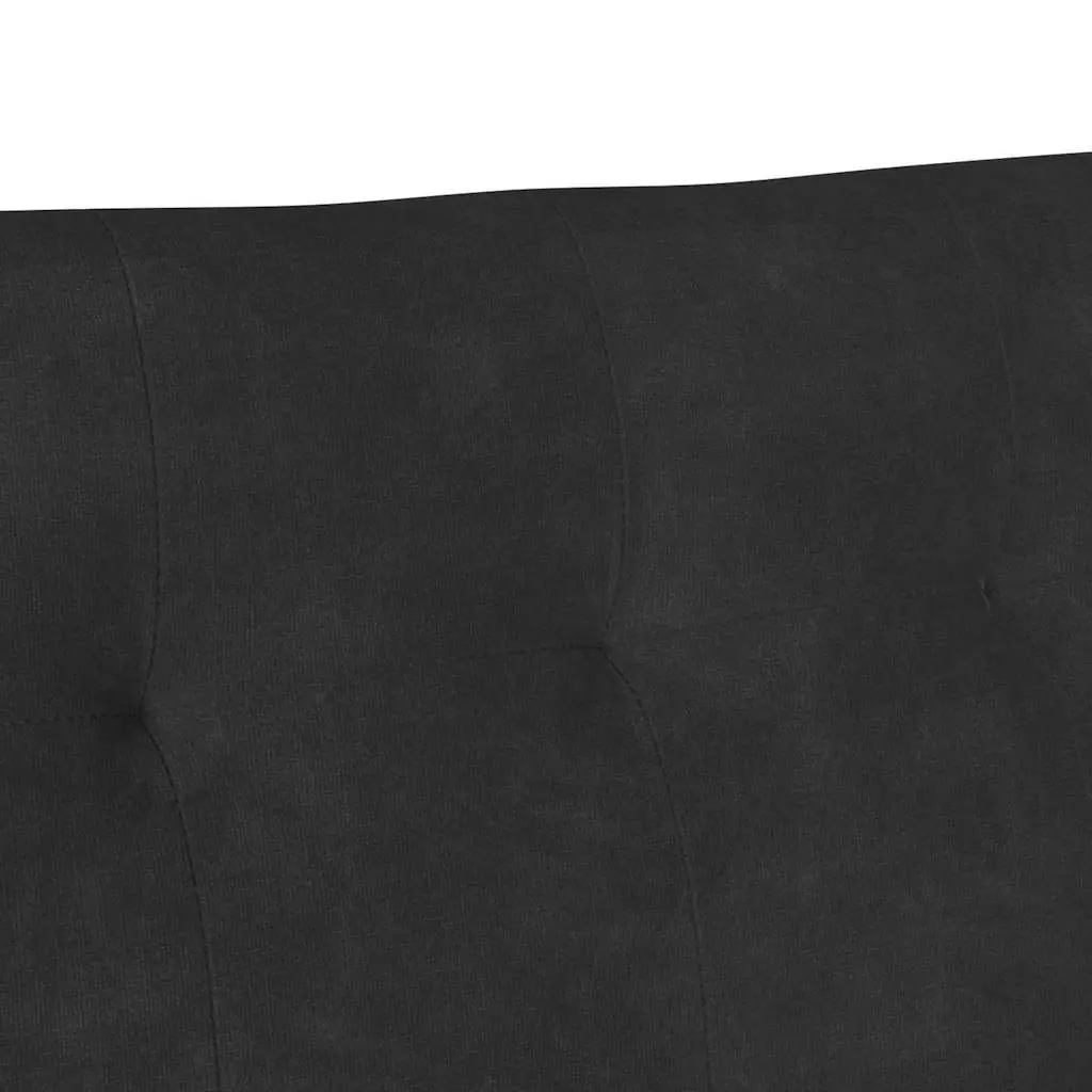 Chesterfield Bench Black Velvet Upholstered Rolled Armrests Modern Lounge