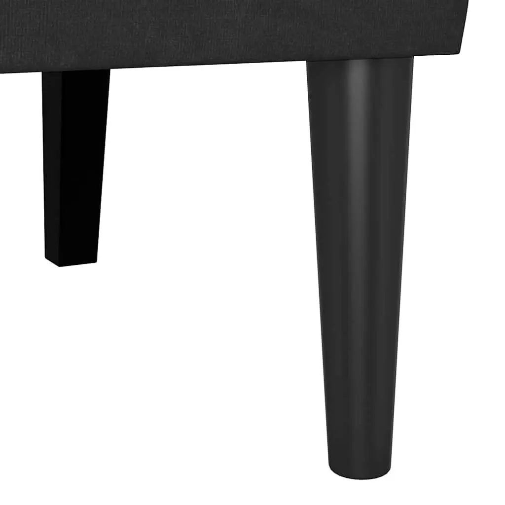 Chesterfield Bench Black Velvet Upholstered Rolled Armrests Modern Lounge