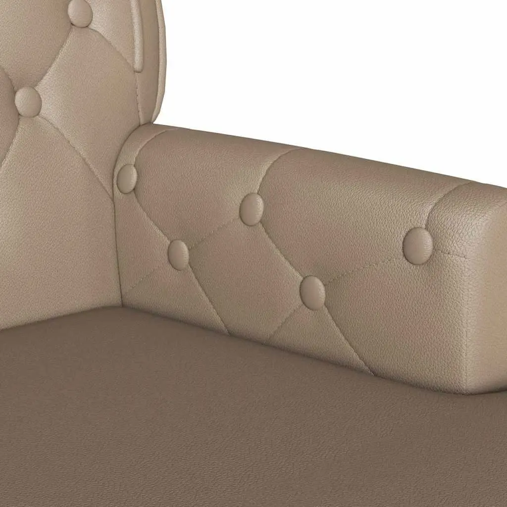 Chesterfield Bench Brown Faux Leather Button Tufted Rolled Armrests Indoor Seating