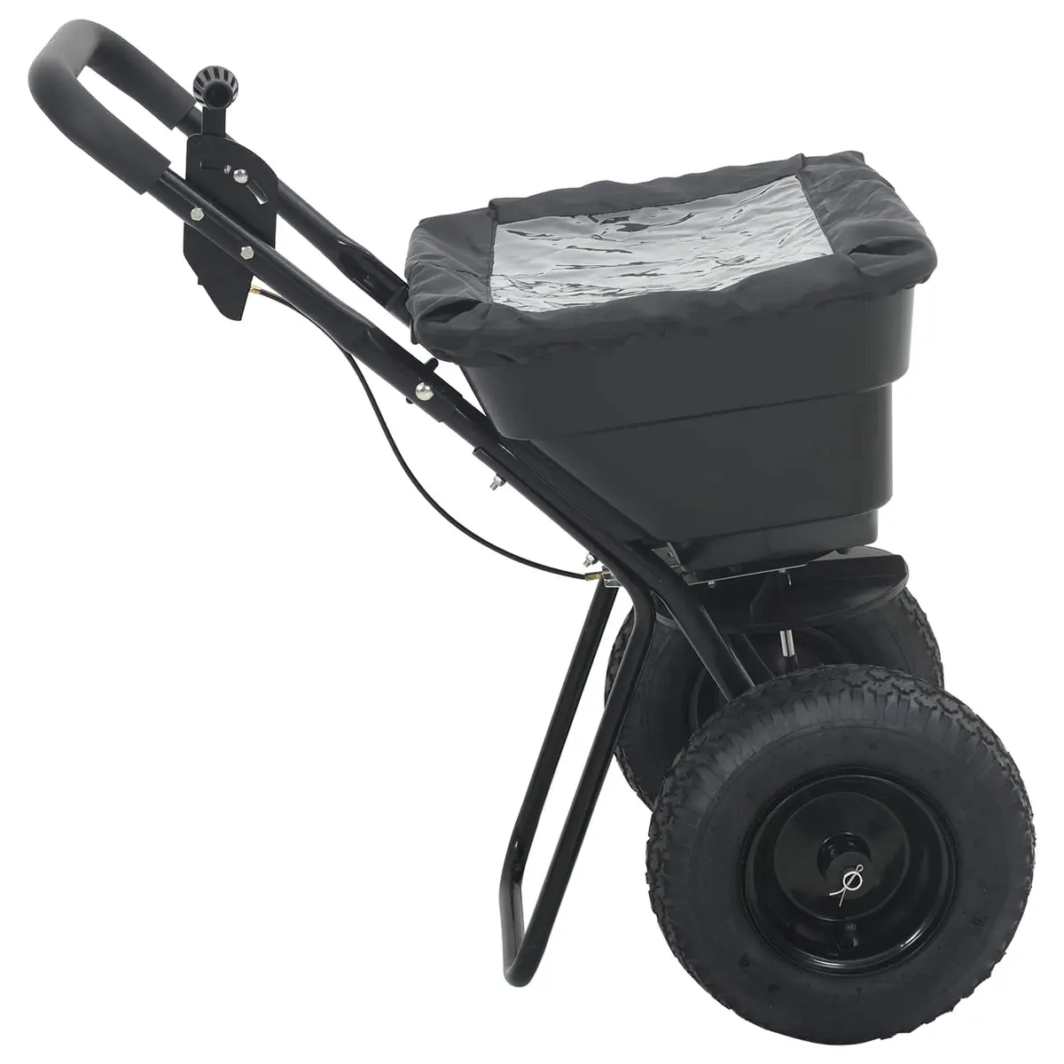 Spreader Black Outdoor Lawn Seed Fertiliser Spreading Equipment