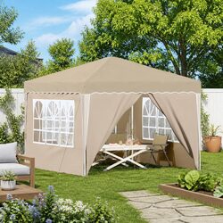 Compact Cream Gazebo for Outdoor Use 288x288x245cm