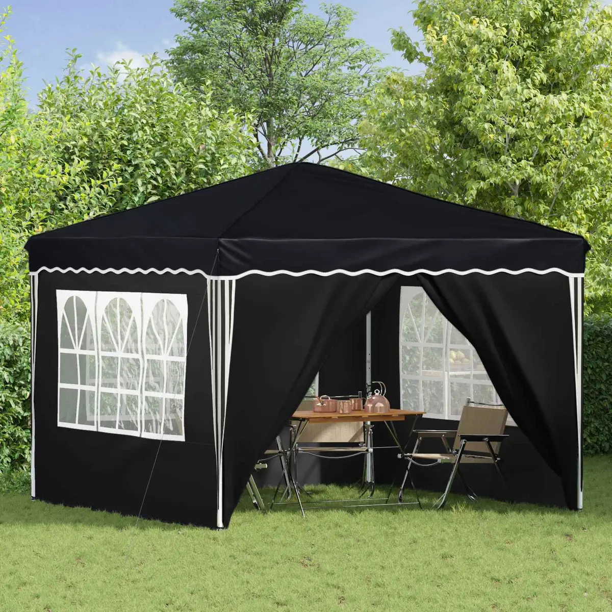 Pop-up Party Tent Anthracite 288x288x245cm Outdoor Gazebo Shelter Oxford Fabric