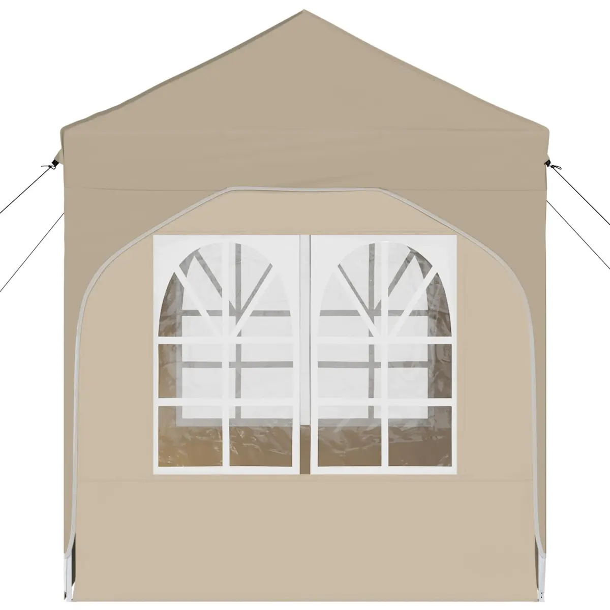 Pop-up Party Tent Cream 192x192cm Waterproof UV Resistant Adjustable Height