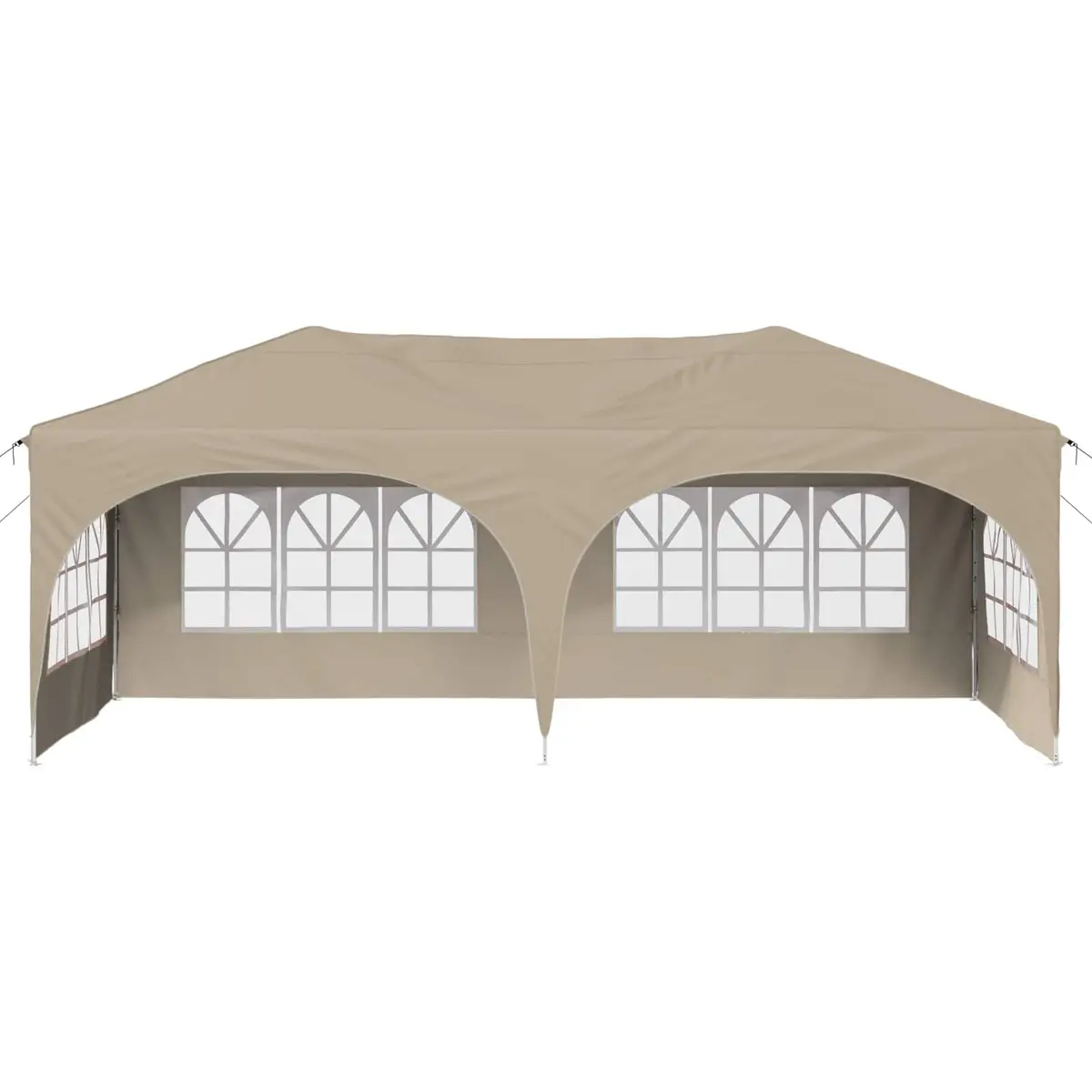Pop-up Party Tent Cream 575x288x245cm Waterproof UV Protection Oxford Fabric
