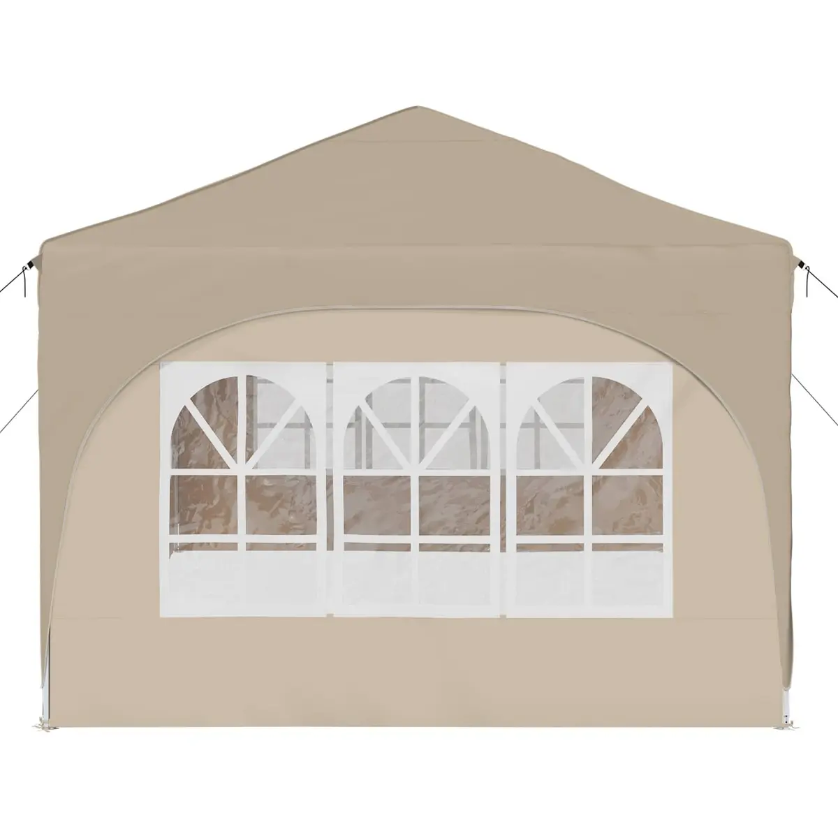 Pop-up Party Tent Cream 575x288x245cm Waterproof UV Protection Oxford Fabric