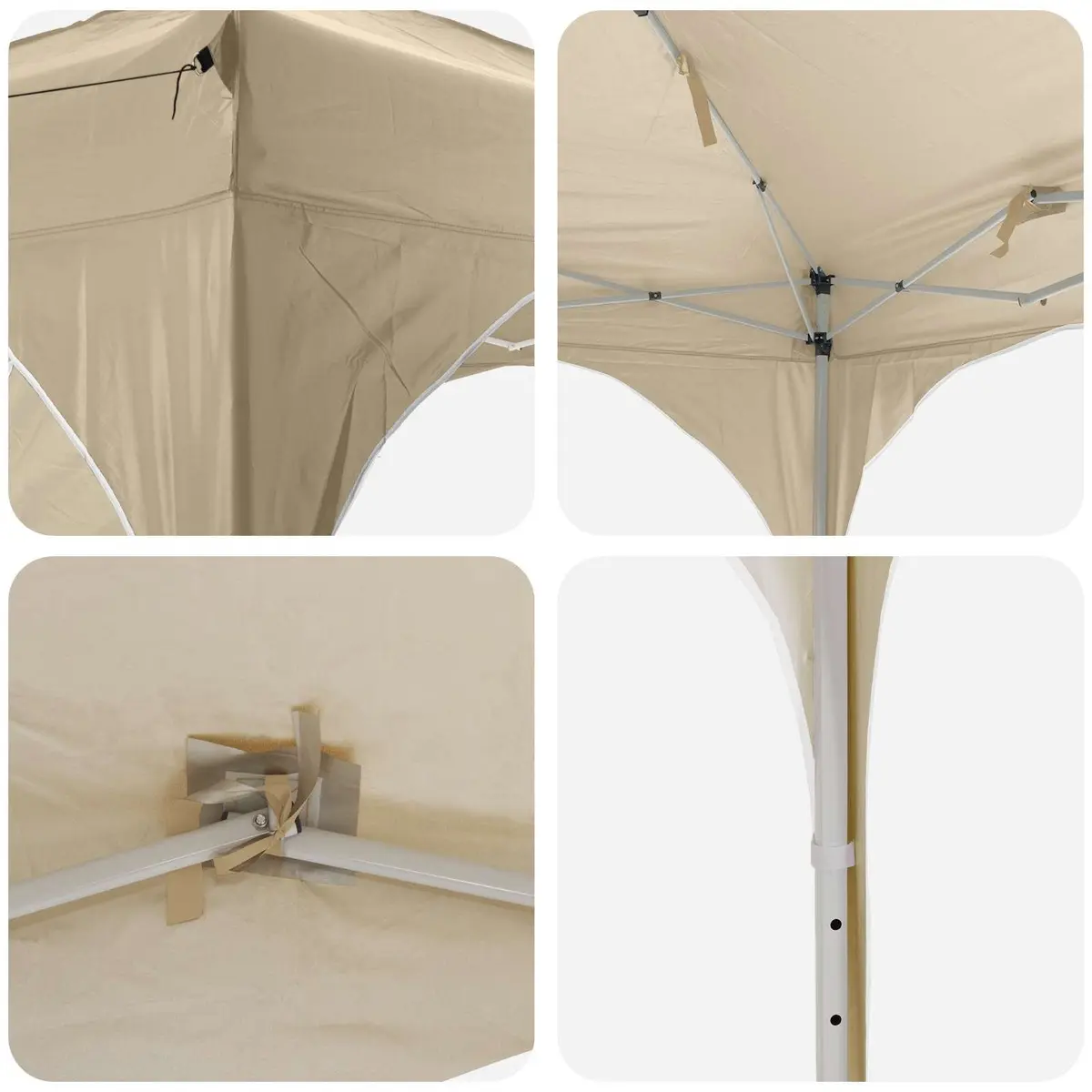 Pop-up Party Tent Cream 575x288x245cm Waterproof UV Protection Oxford Fabric