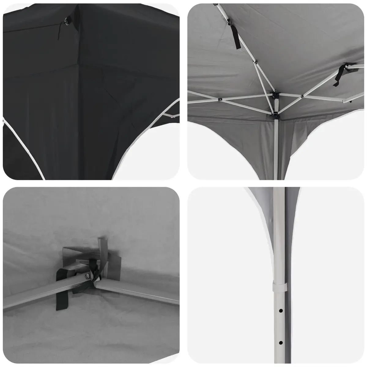 Pop-up Party Tent Anthracite 575 x 288 x 245 cm Adjustable Height Waterproof UV Protection