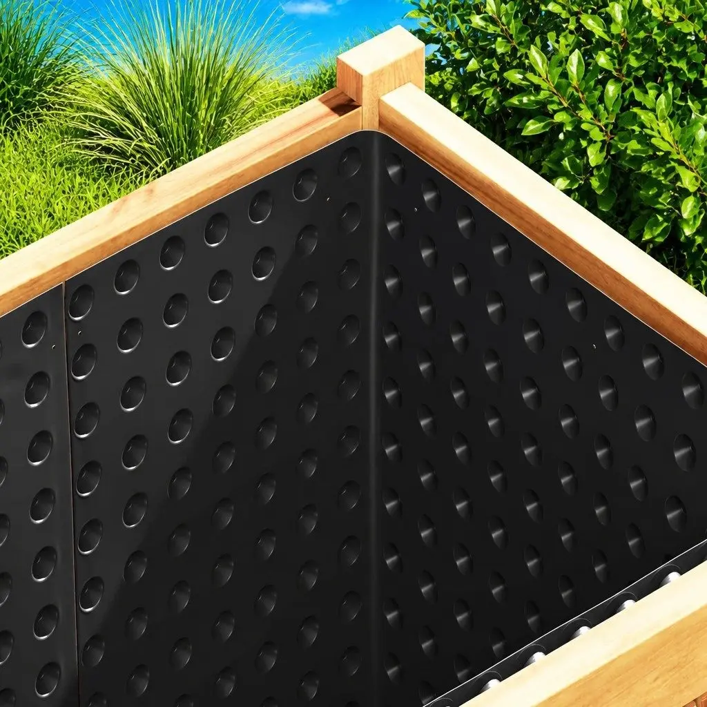 Dimpled Drainage Sheet Black 0.5 x 20 m HDPE Effective Water Management for Garden Terrace Landscaping