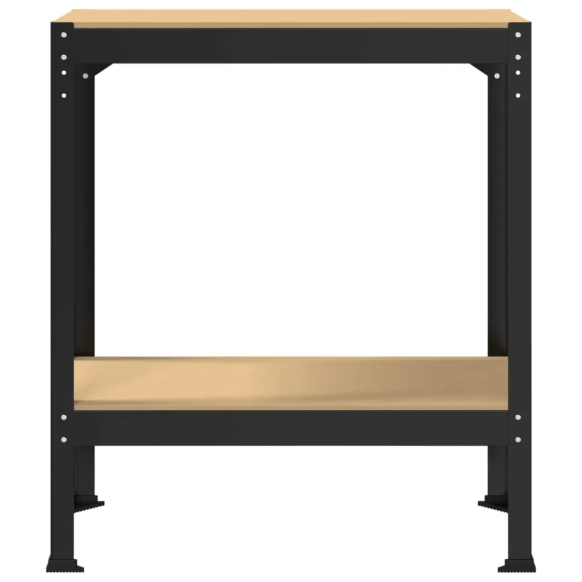 Workbench Black Engineered Wood Metal 81x41x91cm Tool Storage with Pegboard and Drawer
