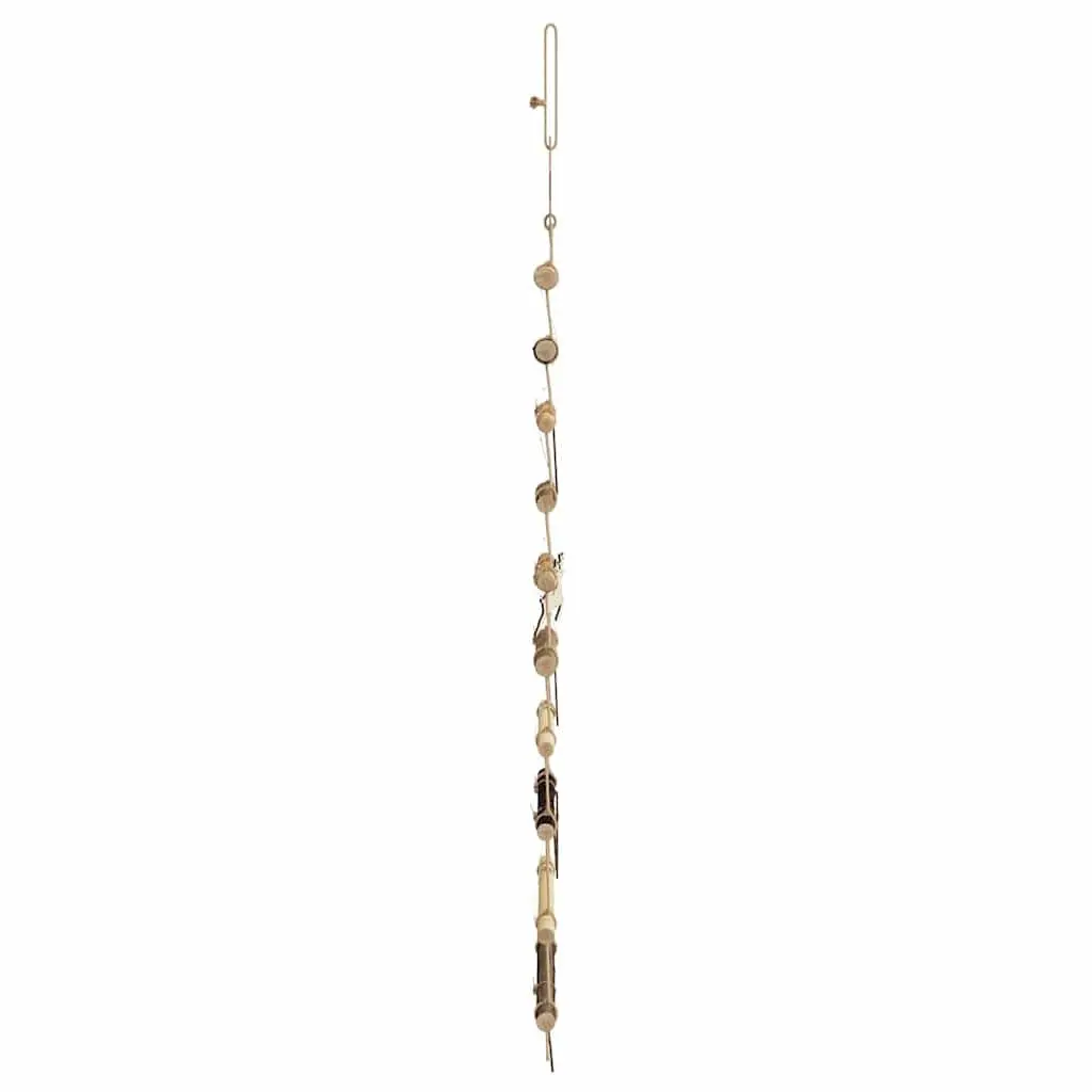 Hanging Christmas Tree 90 cm Warm LED Lights Wall Door Decor Natural Ash Wood