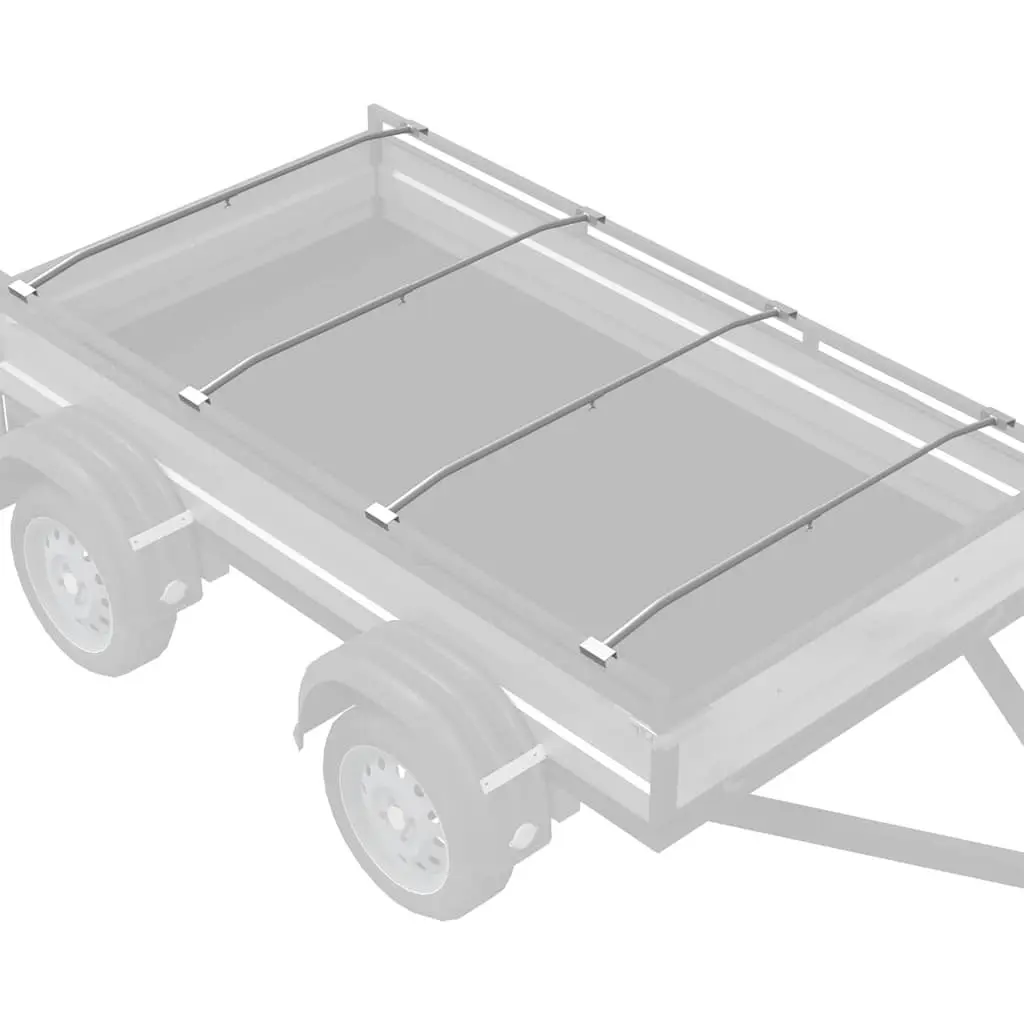 Tarpaulin Bracket Silver Adjustable Aluminum Frame 102-155cm 4 Piece