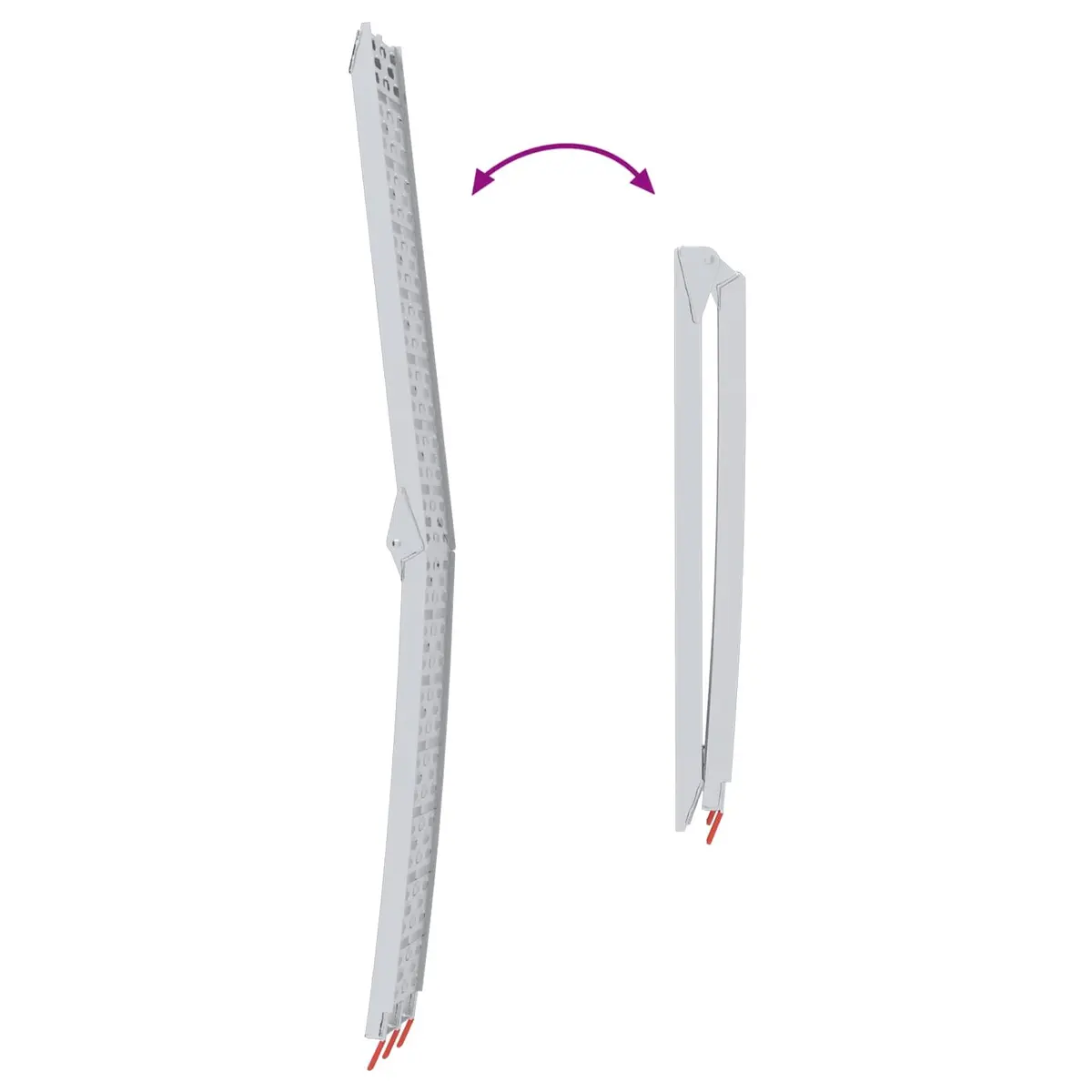 Foldable Motorcycle Ramp Silver 340 kg Capacity Non-slip Surface