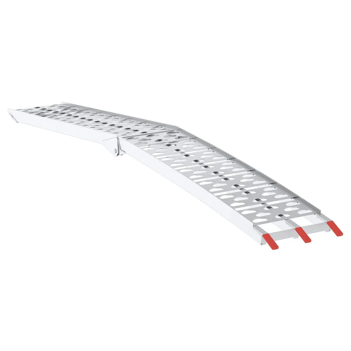 Foldable Motorcycle Ramp Silver 340 kg Capacity Non-slip Surface
