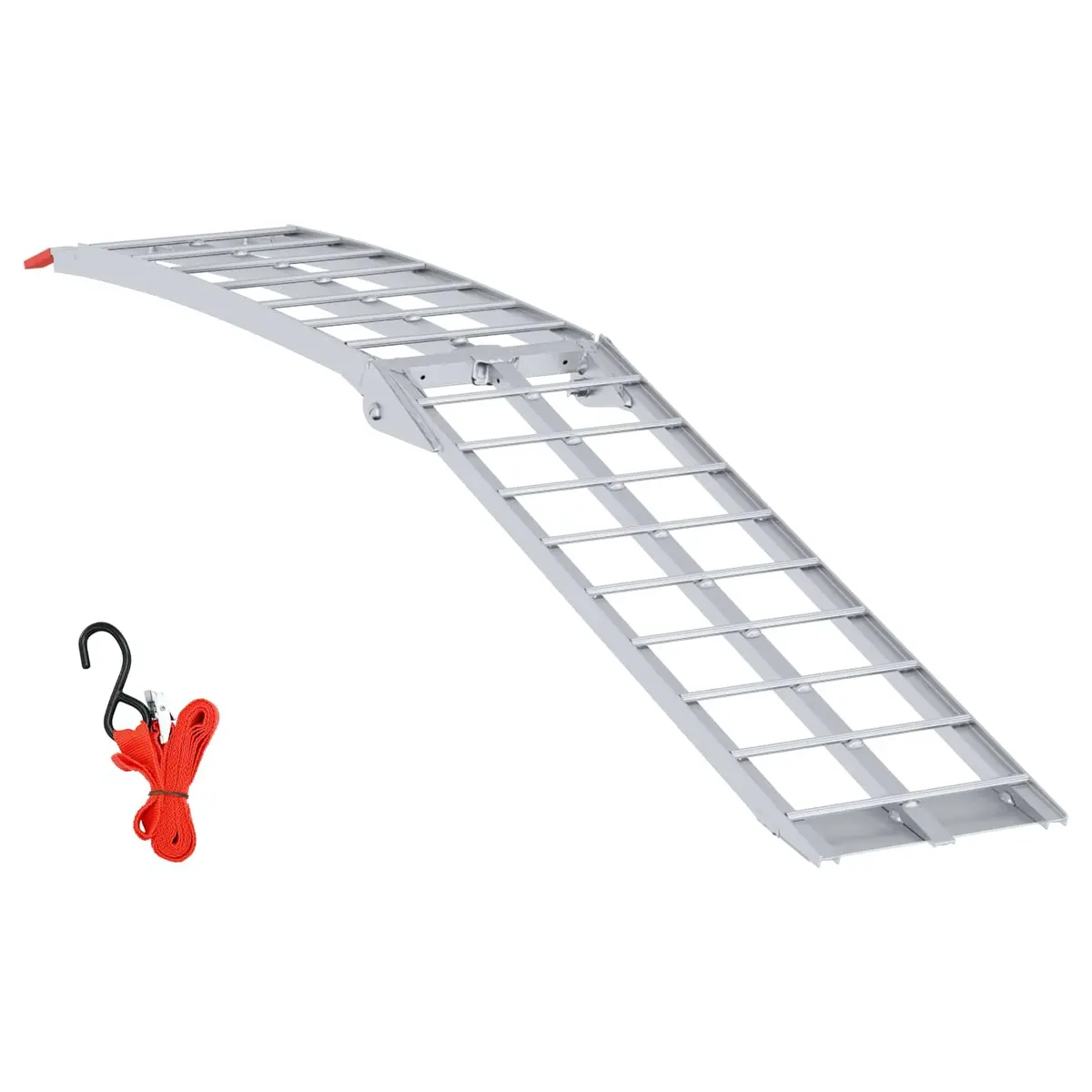 Motorcycle Ramp Silver Aluminium Folding Lightweight Anti-slip Surface