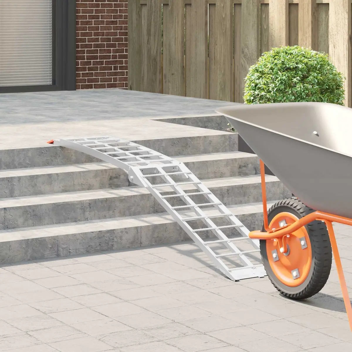 Motorcycle Ramp Silver Aluminium Folding Lightweight Anti-slip Surface