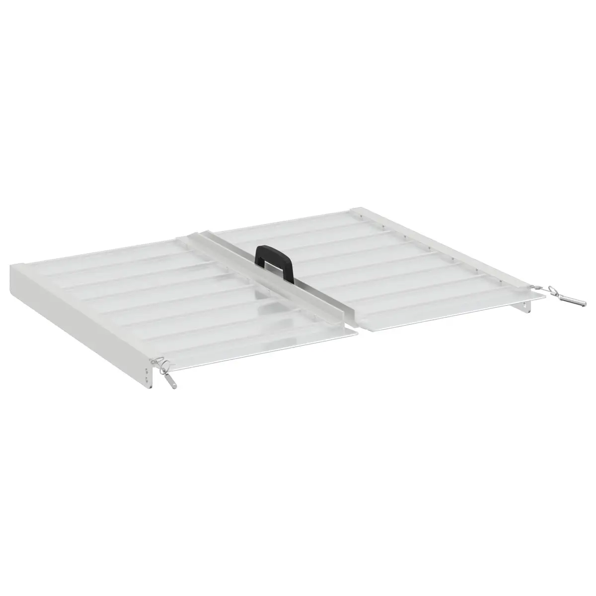 Wheelchair Ramp Silver Aluminium Foldable Portable 270kg Capacity