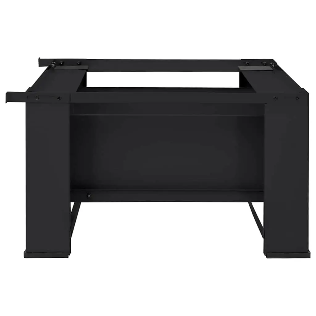 Washing Machine Pedestal Black Steel 64x55x32.5cm Adjustable Foot Pads