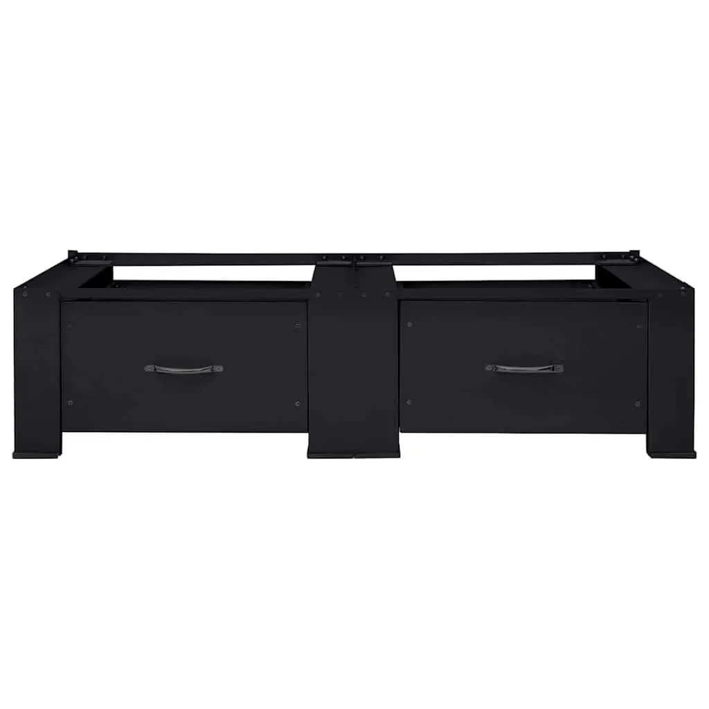Washing Machine Pedestal Black Steel 2 Pieces Adjustable Foot Pads Laundry Room Elevator Stand