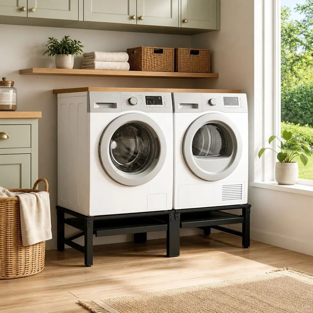 Washing Machine Pedestal Black 2 Piece Height Elevation for Easy Access
