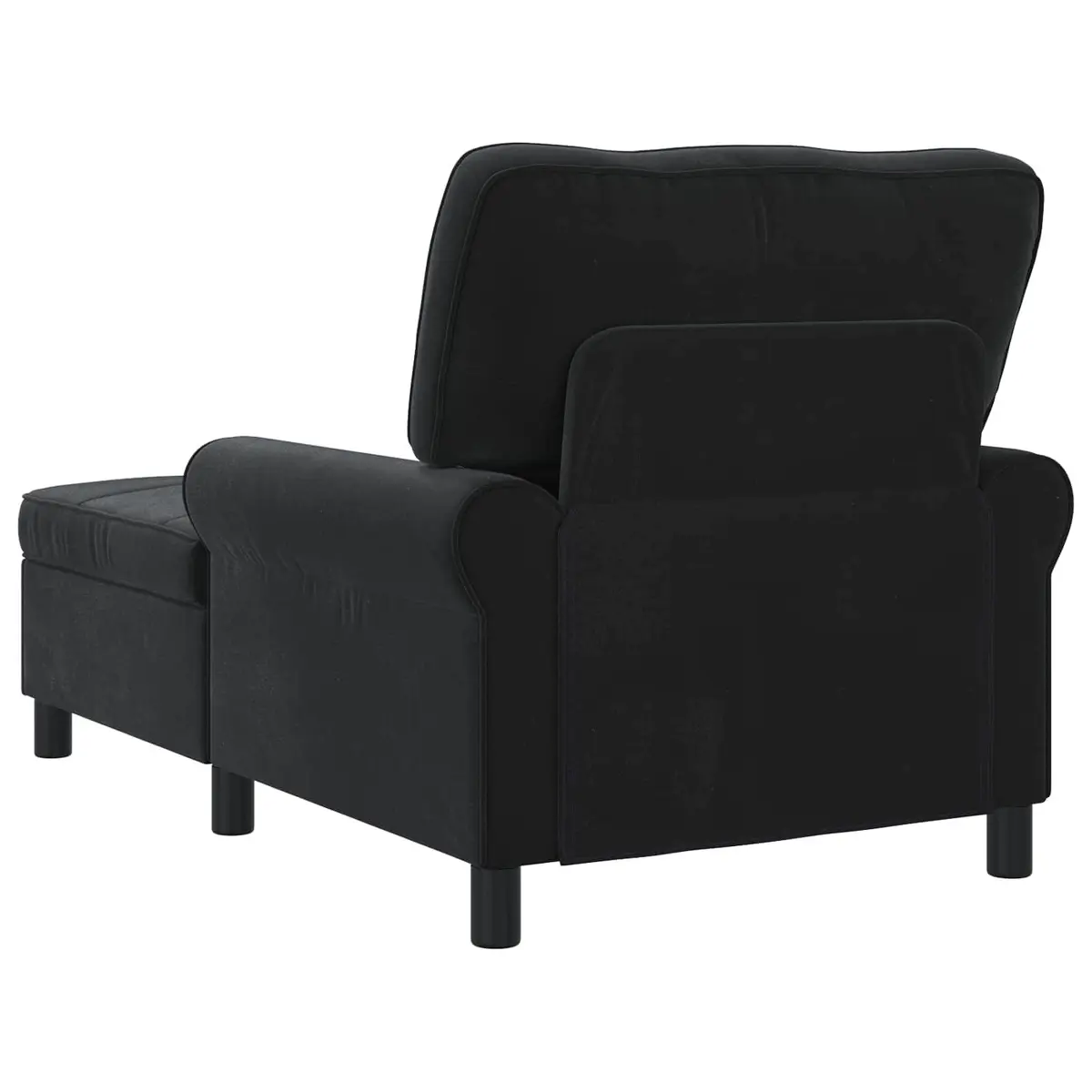 Chaise Lounge Chair Black Velvet Modern Lounge Seat Cushion Living Room Bedroom