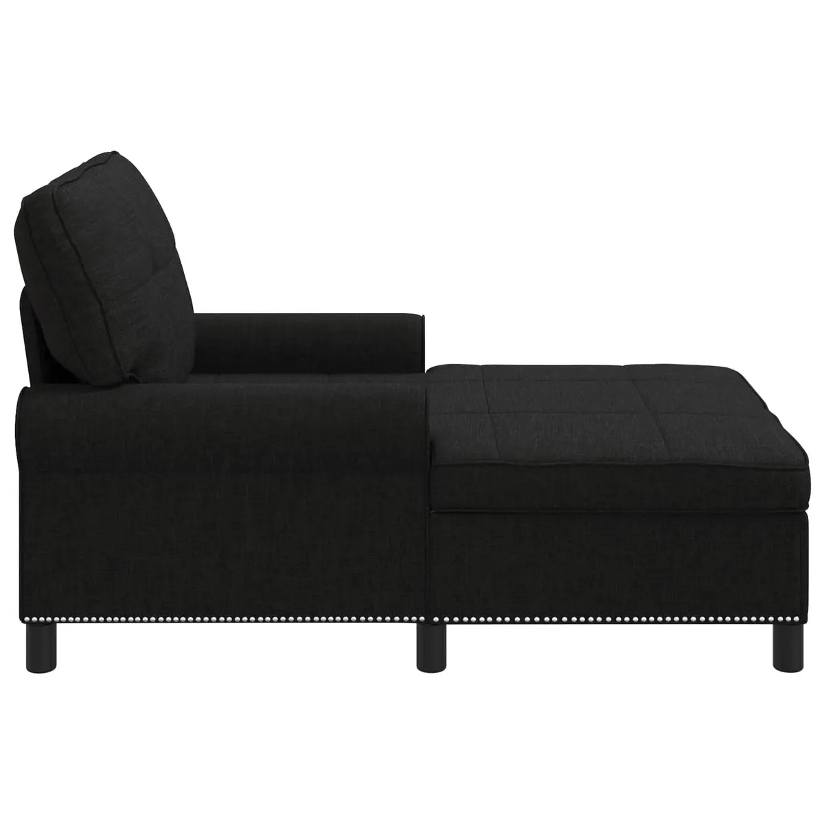 Lounge Chair with Cushion Black Chaise Modern Living Room Bedroom Furniture