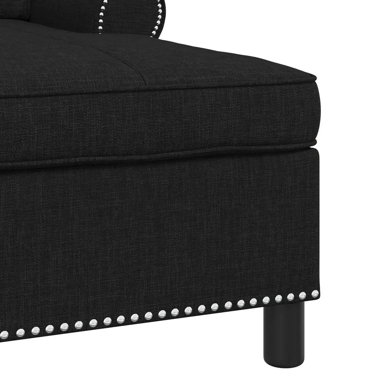 Lounge Chair with Cushion Black Chaise Modern Living Room Bedroom Furniture