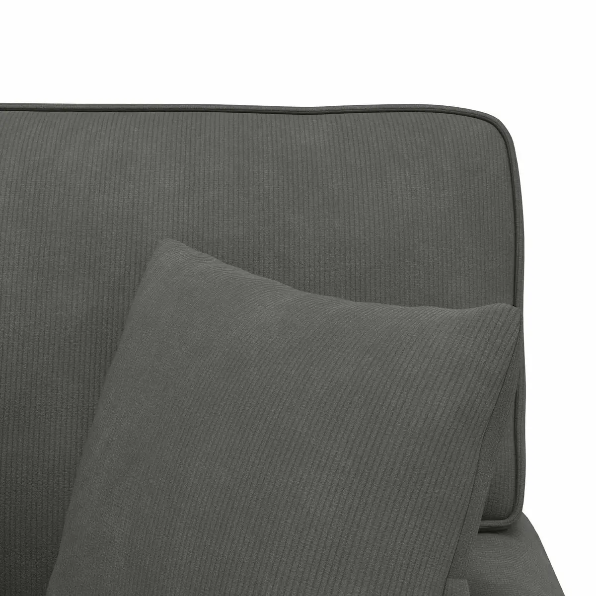 Chaise Lounge with Skirt Grey Corduroy Fabric Modern Living Room Bedroom