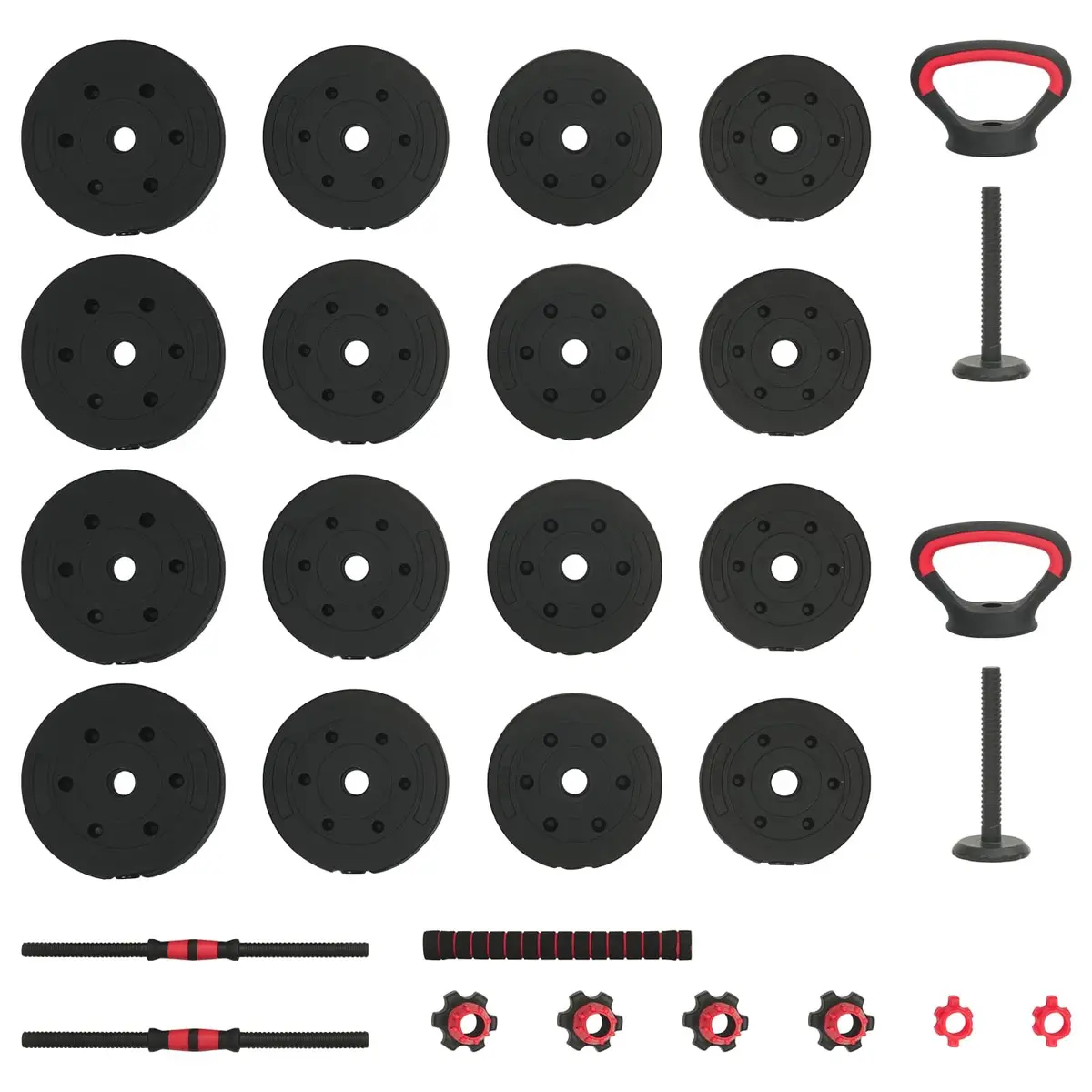 Adjustable Dumbbell Barbell Kettlebell Set 30kg Home Gym Weight Training