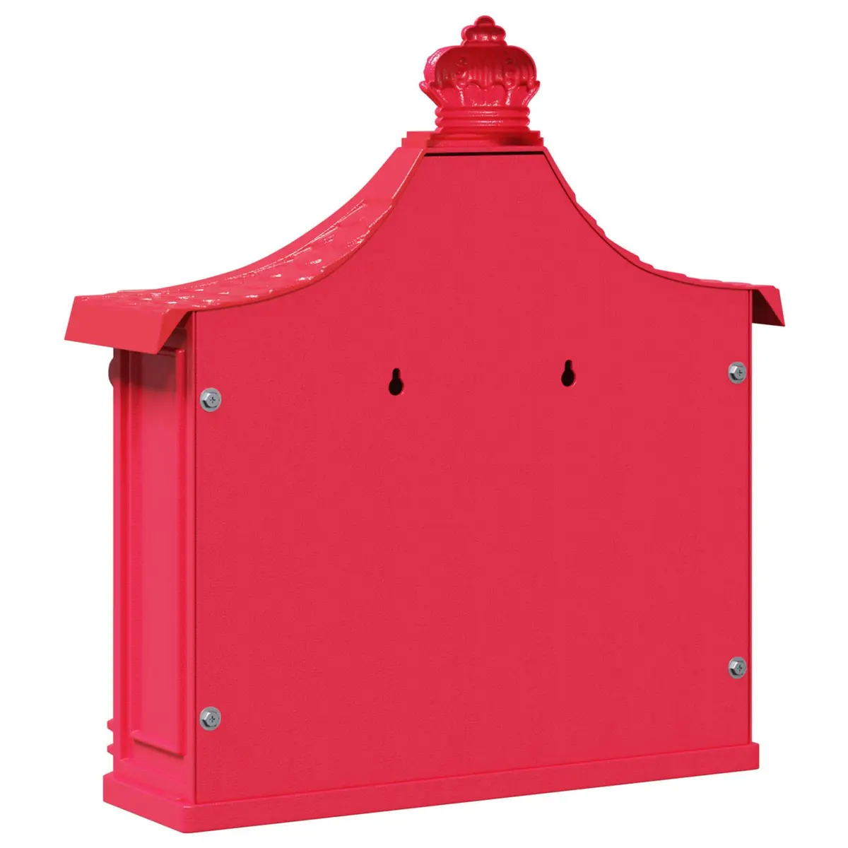 Wall Mounted Mailbox Red Vintage Retro Post Letter Box Garden Outdoor Decor