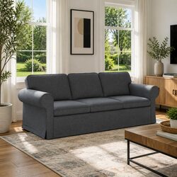 Compact Dark Grey Modular Sofa for Modern Spaces