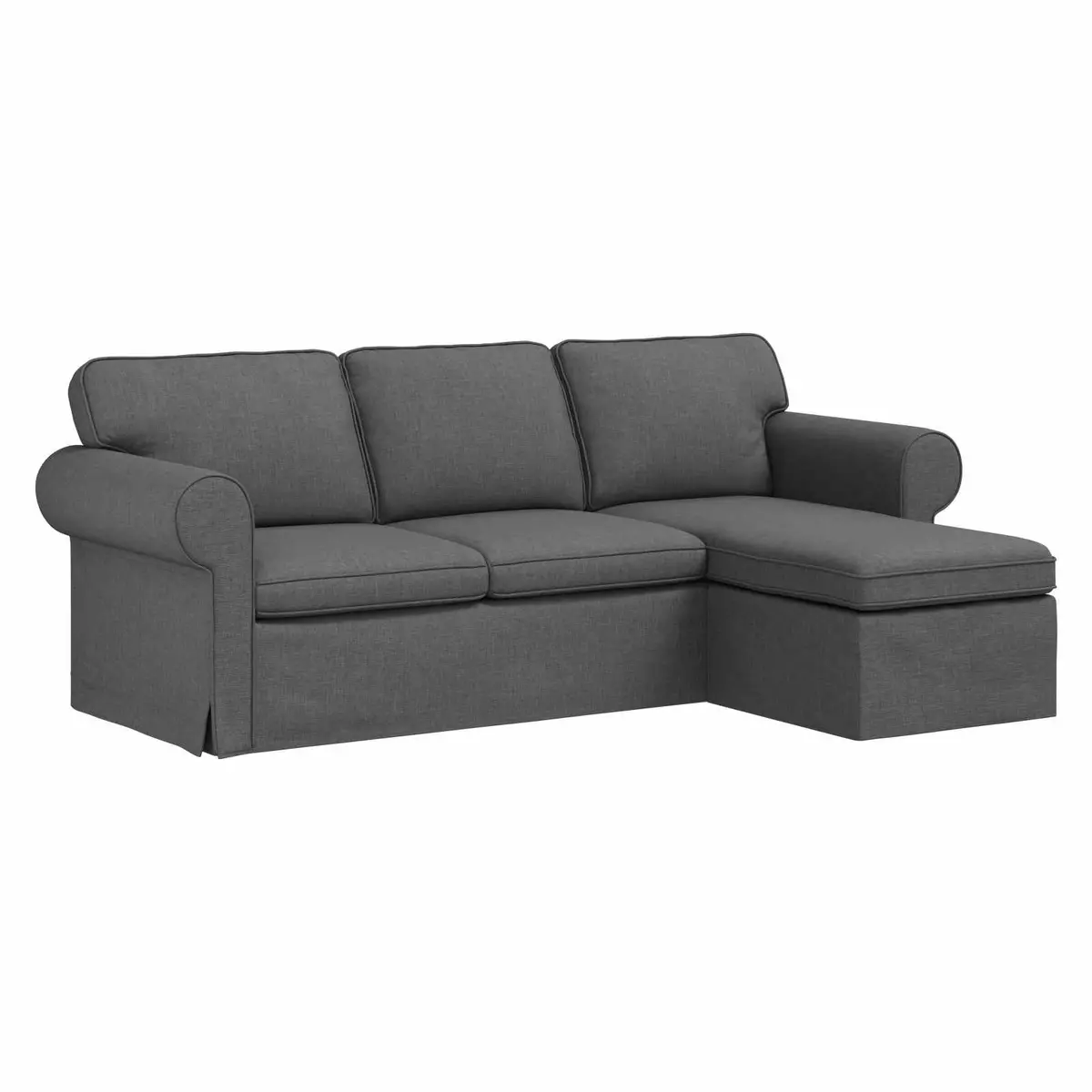 Dark Grey Fabric Sofa Modern Living Room Furniture 215cm x 138cm x 80cm
