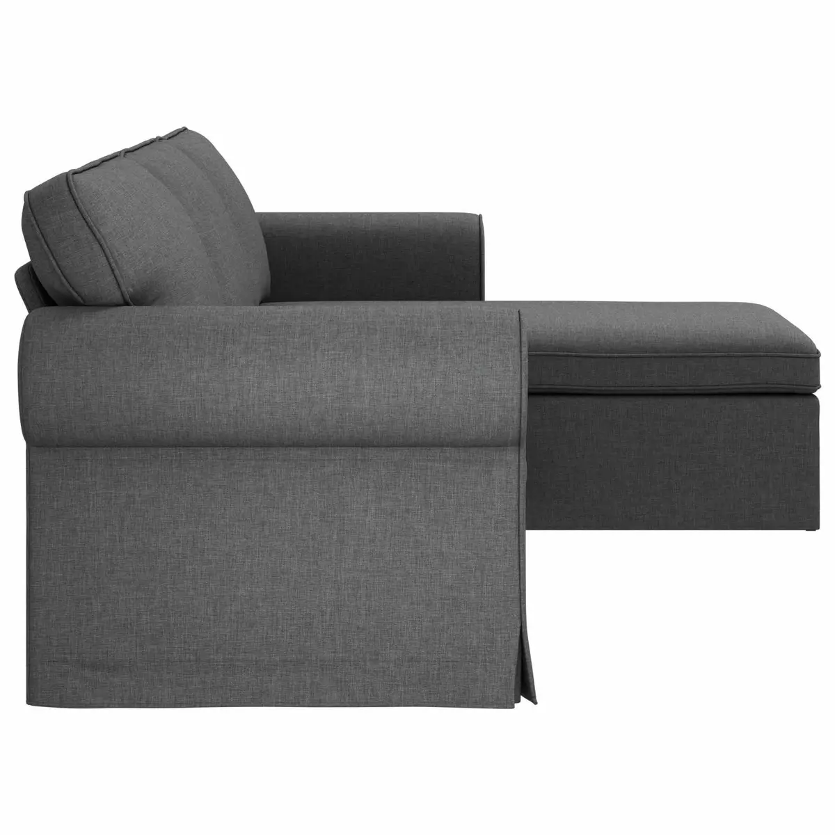 Dark Grey Fabric Sofa Modern Living Room Couch 245x138x80cm Metal Frame Lounge