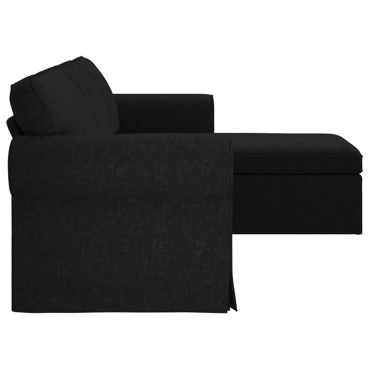 Black Fabric Sofa 245 x 138 x 80 cm Modern Living Room Furniture Lounge Settee