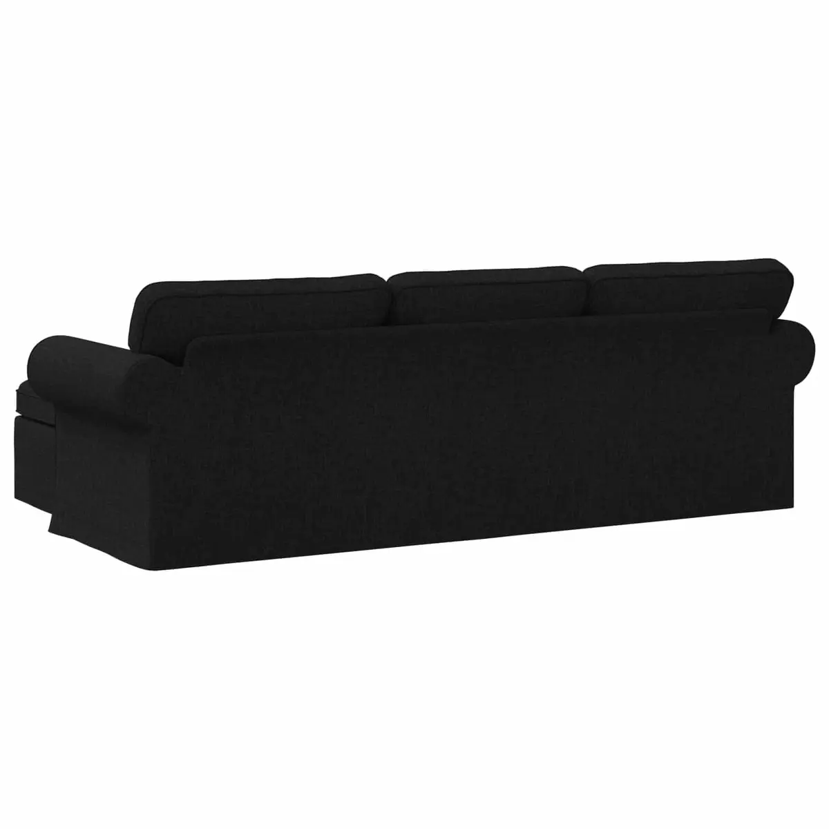 Black Fabric Sofa 245 x 138 x 80 cm Modern Living Room Furniture Lounge Settee