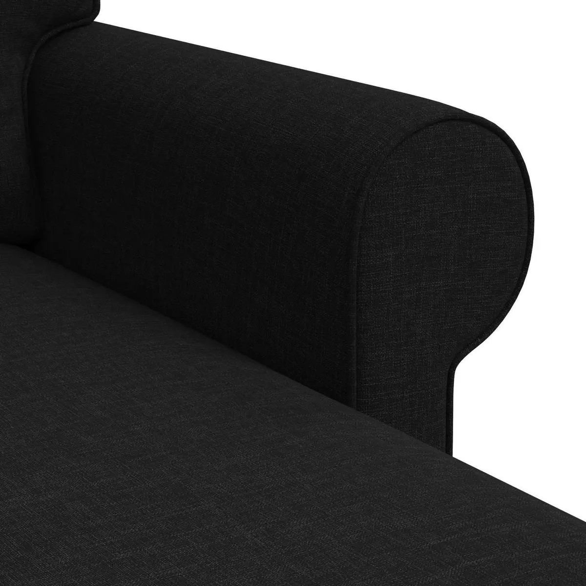 Black Fabric Sofa 245 x 138 x 80 cm Modern Living Room Furniture Lounge Settee