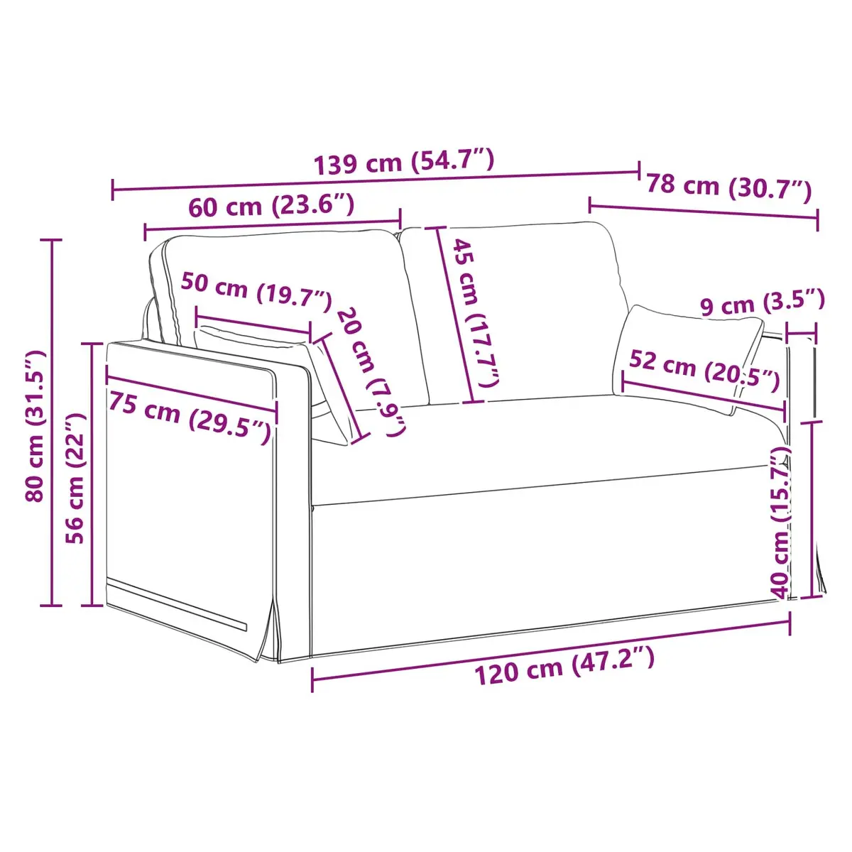 Grey Fabric Sofa Modern Living Room Sectional Modular Lounge 139cm Wide Couch