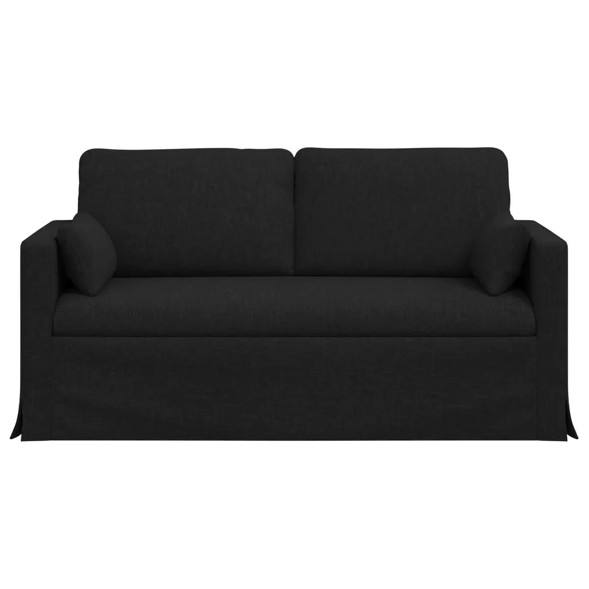 Black Fabric Sofa 158cm Modern Living Room Couch Modular Seating Metal Frame