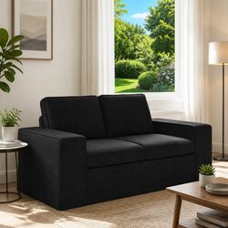 Modern Modular Sofa Black Lounge Seating Contemporary Living Room Furniture