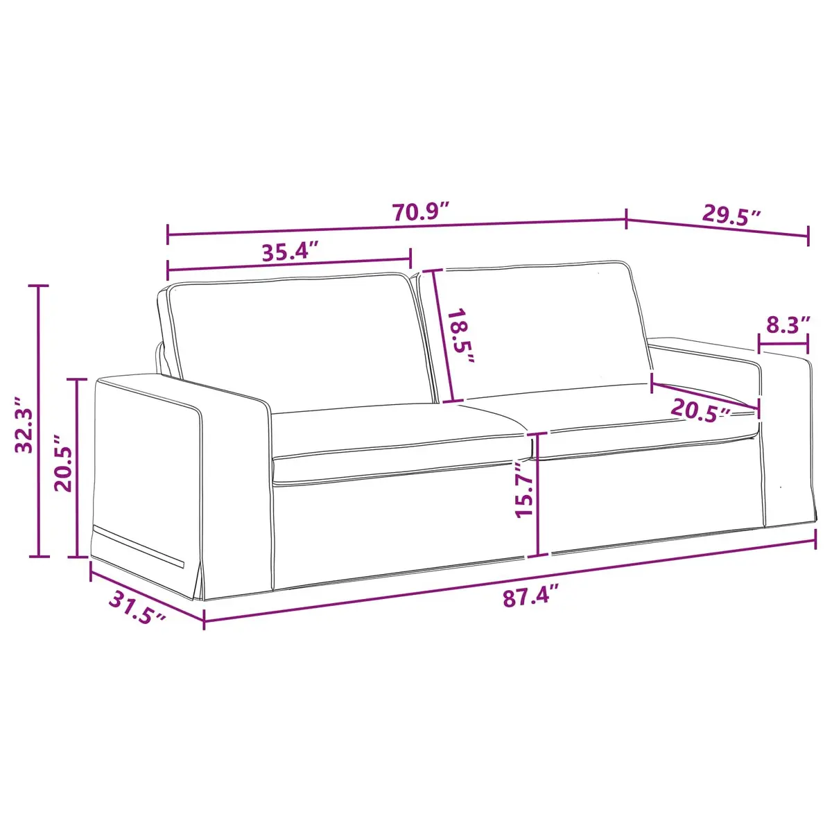Sofa Grey Modular Sectional Lounge Seat Contemporary Living Room Furniture
