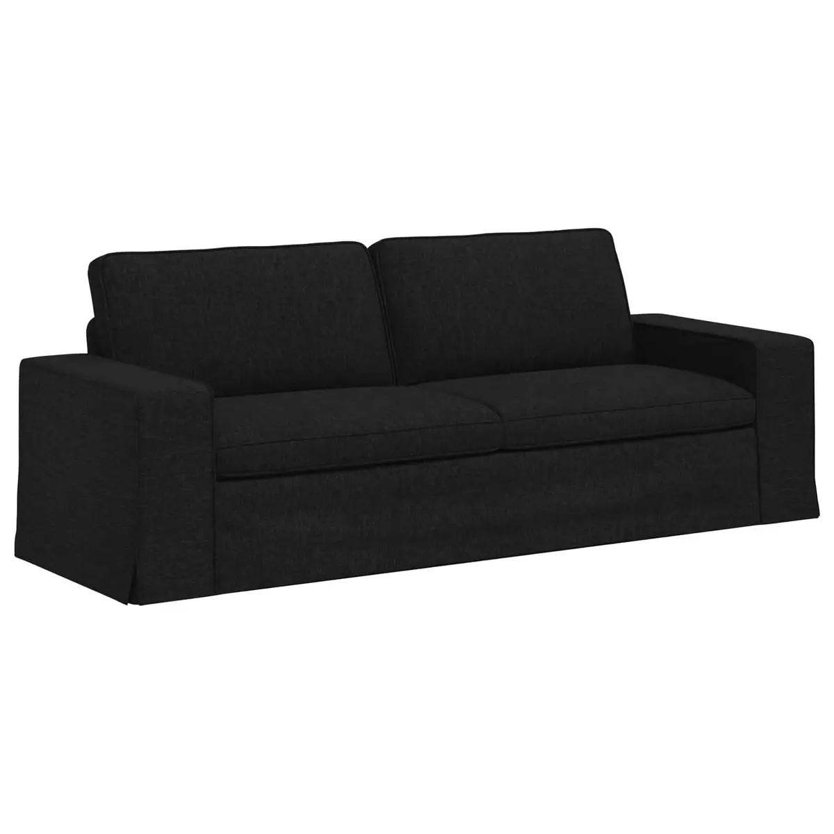 Modular Sofa Black 222x80x82cm Contemporary Living Room Sectional Lounge Seating