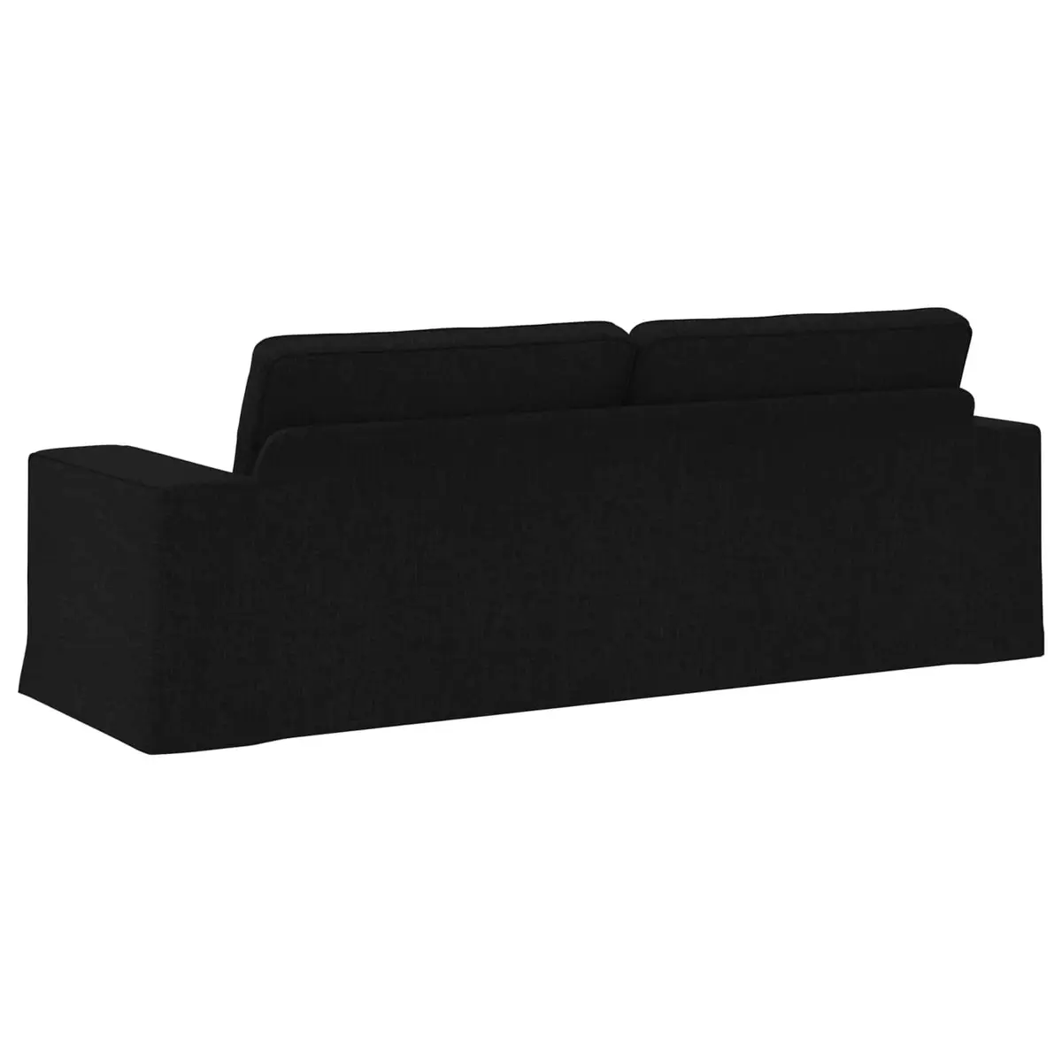 Modular Sofa Black 222x80x82cm Contemporary Living Room Sectional Lounge Seating