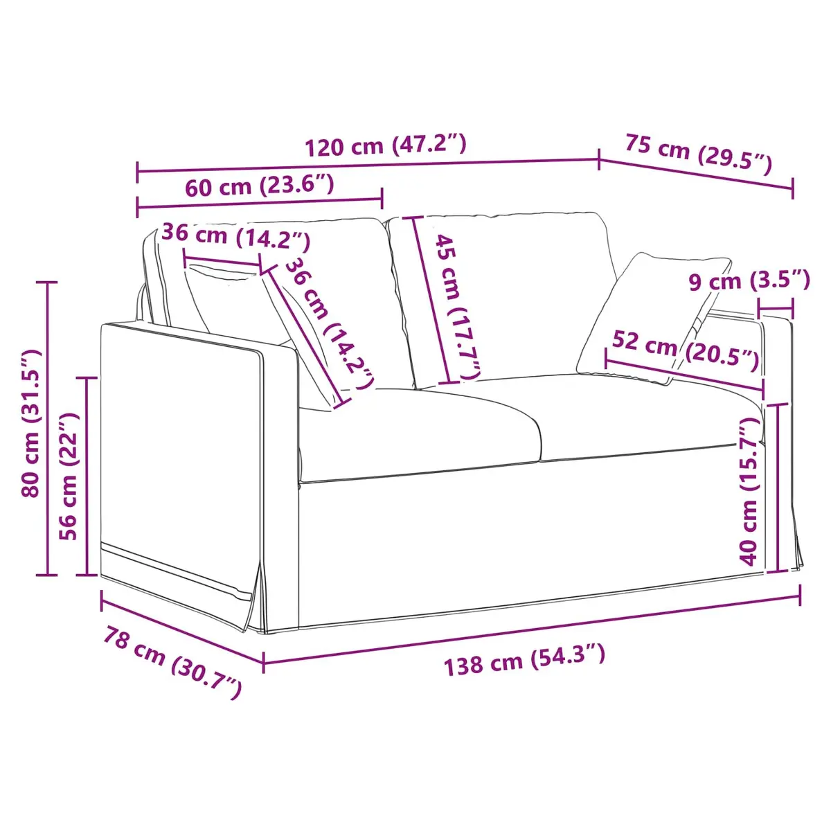 Black Velvet Sofa Modern Lounge Couch Modular Design Living Room Furniture 138cm
