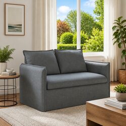 Compact Grey Sofa with Ergonomic Design