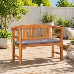 Outdoor Rose Bench Garden Patio Seating Hand-Carved Design Solid Wood