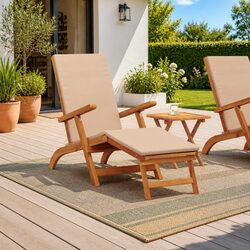 Compact Sun Lounger: Solid Acacia Wood Comfort