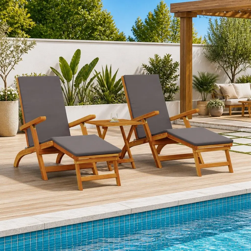 Acacia Loungers for Outdoor Relaxation
