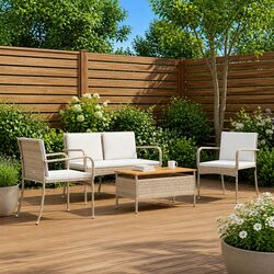 Compact Garden Furniture Set with Removable Cushions